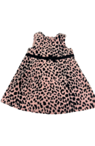 Old Navy Pink Black Leopard Print Velvety Dress Size12-18 Months - $15.84