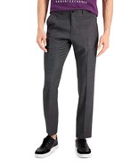 Armani Exchange Men&#39;s Slim-Fit Windowpane Wool Suit Pants Grey Pindot 34... - £35.68 GBP