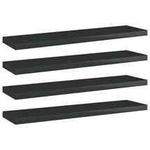 vidaXL Bookshelf Boards 4 pcs High Gloss Black 15.7&quot;x3.9&quot;x0.6&quot; Engineered Wood - £32.23 GBP