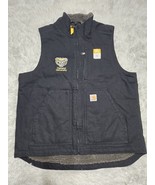 Carhartt Black Sherpa Lined Insulated Duck Collar Vest M Loose Fit &quot;Oakl... - £42.32 GBP