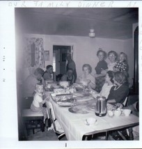 A Happy Family Get Together For A Huge Dinner Photo Snapshot 1974 - £3.94 GBP