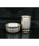 999 fine silver handmade small baby bowl and water glass set sv148 - $361.29 CAD