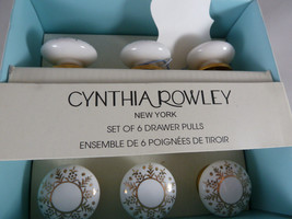 Cynthia Rowley Porcelain Set of 6 Art Deco Drawer Pulls NIB - $15.83