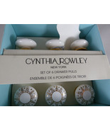 Cynthia Rowley Porcelain Set of 6 Art Deco Drawer Pulls NIB - $21.71 CAD
