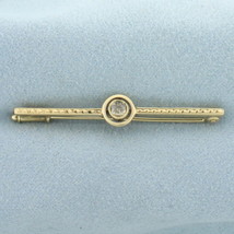 Antique Old European Cut Diamond Pin Brooch in 14k Yellow Gold - £307.43 GBP