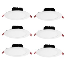 Commercial Electric 6 in. White Flush Round Wet Rated LED Integrated Recessed Li - £60.06 GBP