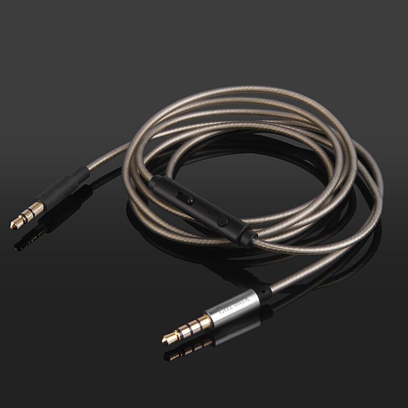 Silver Plated Audio Cable with Mic For Master &amp; Dynamic M&amp;D MW65 Audiofly AF240  			