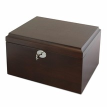 Large/Adult 260 Cubic Inches Locking Brown Wood Funeral Cremation Urn for Ashes - £100.52 GBP