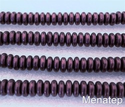 50 6mm Czech Glass Rondelle Beads: Metallic Suede Pink - $2.47