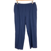 Allison Daley Petite Stretch Pants 14P Womens Blue Elastic Waist Casual - $19.66