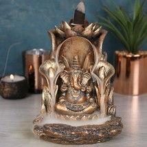 PAGAN/WICCAN/NEW AGE-•Bronze Ganesh Backflow Incense Burner-H:14cm W:12c... - $34.75