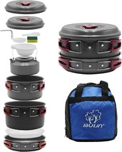 Bulin 24/13/11/8/4 PCS Camping Cookware Mess Kit Lightweight Backpacking Cooking - £51.95 GBP