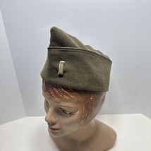 Vintage US Military Garrison Hat w Officer rank black gold piping Size U... - $19.95