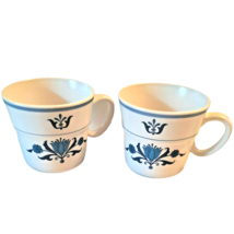 2 Noritake Coffee Cups Progression China Blue Heaven 6 oz. Japan - £17.62 GBP