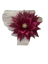 BEAUTIFUL HANDMADE BURGUNDY SATIN KANZASKI FLOWER FOR BROOCH, CORSAGE, H... - $11.88