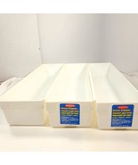 Vintage Rubbermaid Drawer Organizer set 3 white 2912 plastic bins contai... - $41.88 CAD