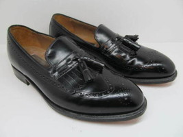 Johnston Murphy Mens black Leather Kilted Tasseled Wingtip Loafers US 10... - $56.05