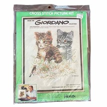 VTG Joseph Giordano Collection Cross Stitch Kit Kitty Companions 12&quot; x 16&quot; - $24.95