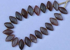 Natural, 20 piece faceted coffee MOONSTONE marquise briolette gemstone beads 8x1 - £51.10 GBP