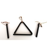 Vtg Dinner Triangle Bell with Clanger Metal Iron Farm Ranch Decor 9&quot; - $68.37 CAD