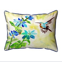Betsy Drake Aqua Hummingbird Large Indoor Outdoor Pillow 16x20 - £37.77 GBP