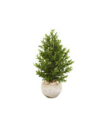Nearly Natural 3 in. Olive Cone Topiary Artificial Tree in Sand Stone Pl... - $308.12 CAD