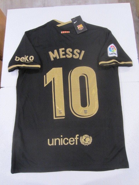 Lionel Messi #10 FC Barcelona La Liga Stadium Black Away Soccer Jersey