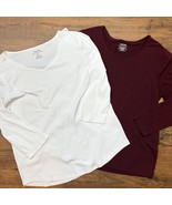 NWT Chico&#39;s Size 3 XL Ultimate Tee 3/4 &amp; Long Sleeve Basic Tops White Bu... - $47.47 CAD