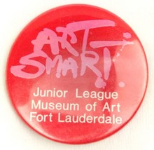 Art Smart Fort Lauderdale Junior League Museum Of Art Vintage Pin Button... - $11.95