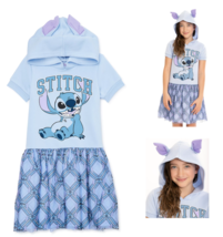 Disney Girls Stitch Hooded Cosplay Dress with Tulle Skirt Size M (7-8) New W Tag - £12.63 GBP