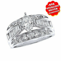 2.00 Karat Marquise Künstlicher Diamant 18K Weißgold Vergoldet Hochzeit Ring - £170.41 GBP