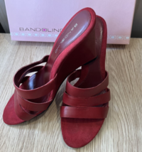 Bandolino Red Lauralee Wedge Sandle Pre-Owned Women&#39;s Sz 7.5 - $26.81