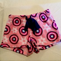 Size small Marvel pajama shorts Captain America shield sleepwear pink girls - $11.99