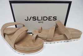 J/Slides Roper Sz 6 M Womens Nubuck Leather Toe Loop Platform Slide Sandals Sand - £43.83 GBP