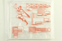 Vintage WILTON 1978 Superman Comics Plastic Cake Topper City Scene Candleholders - £8.86 GBP