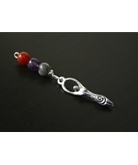 Triple gem Birth Goddess Blessingway bead - Carnelian, amethyst, labrado... - $13.00
