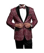 Men Insomnia Manzini Blazer Stage Performer Singer Prom MZN138 Burgundy ... - $149.99