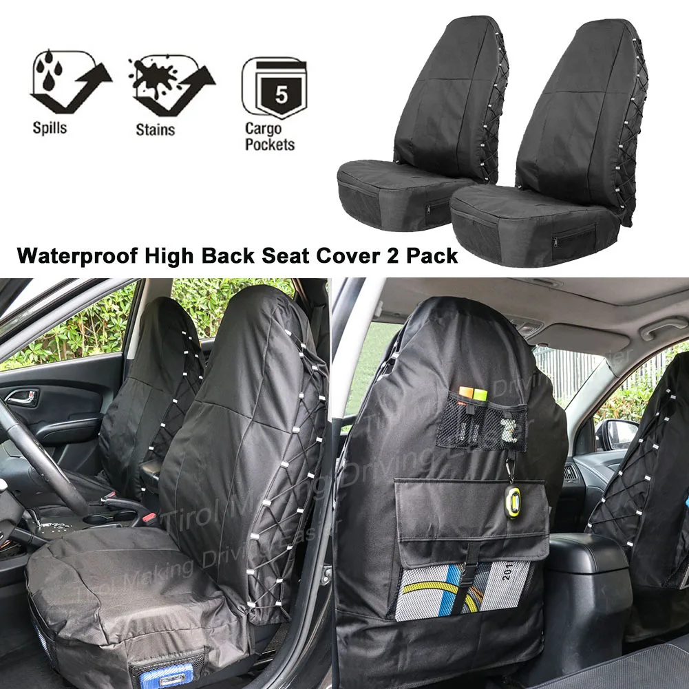 1/2Pcs Car Front Seat Cover Protector with Storage Pockets Auto Accessories - £27.81 GBP+