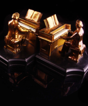 Vintage Signed Bookends - Beethoven piano - JB Hirsch Foundry - French Bronze  - £299.75 GBP