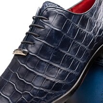 Men's Shoes Bono Genuine Alligator Oxford Navy image 3
