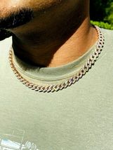 Men&#39;s Miami Cuban Link Chain 7mm 14k Rose Gold Over Diamond 18&quot; Choker - $270.39