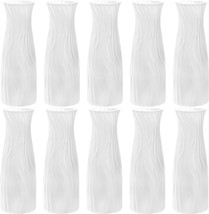 White Tall Conic Floral Vase Home Decor Centerpieces, Unbreakable Vase For Decor - £35.37 GBP