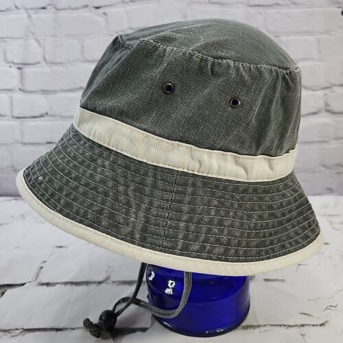 Vintage DPC Dorfman Pacific Hat Gray Bucket Explorer Mens Sz L 100% Cotton Sun  - $16.82