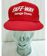 Vtg Red SAFE-WAY GARAGE DOORS Snapback Hat Advertising Cap Adjustable Tr... - £29.89 GBP
