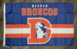 Denver Broncos Retro Style Man-Cave Flag 3x5 ft Sports Banner Garage - £12.89 GBP