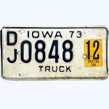 1973 United States Iowa 12 Ton Special Truck License Plate DJ 0848 - $18.80