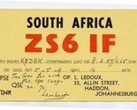 QSL Card ZS6IF Johannesburg South Africa 1959 - $9.90