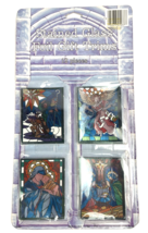 Vintage Christmas Paper Gift Tags Foil Stained Glass Paper Angel Set 12 USA - €8,57 EUR