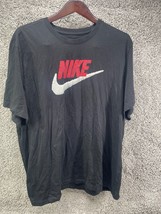The Nike Tee Mens Black Size 2XL Embroidered Logo Graphic Short Sleeve T Shirt - £14.32 GBP