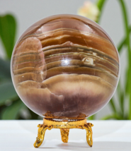 A+ Amarillo FLUORITA Cristal Esfera Curación Piedra Metafísica Decoració... - $96.57